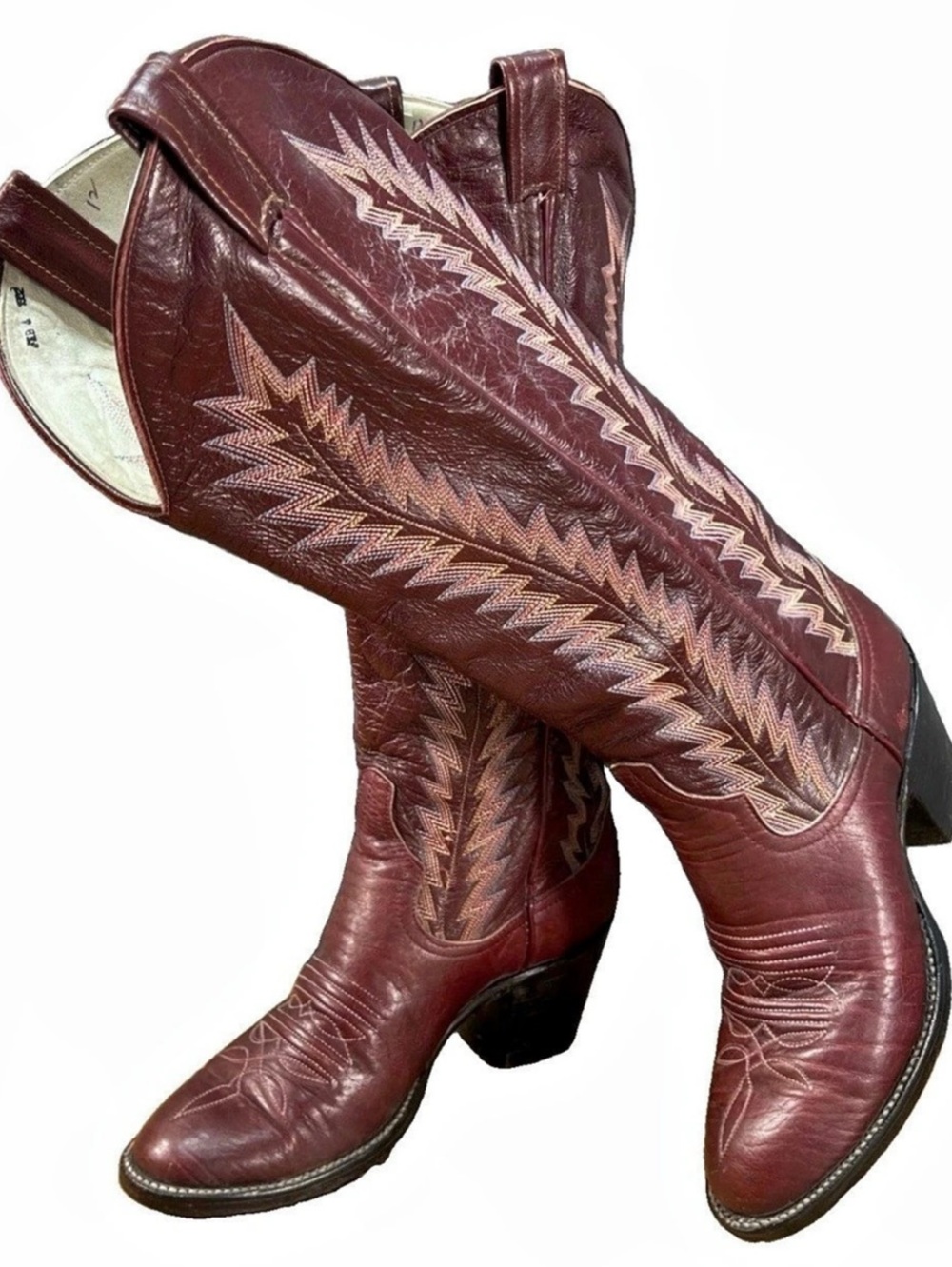 Vintage Larry Mahan Burgundy Boots